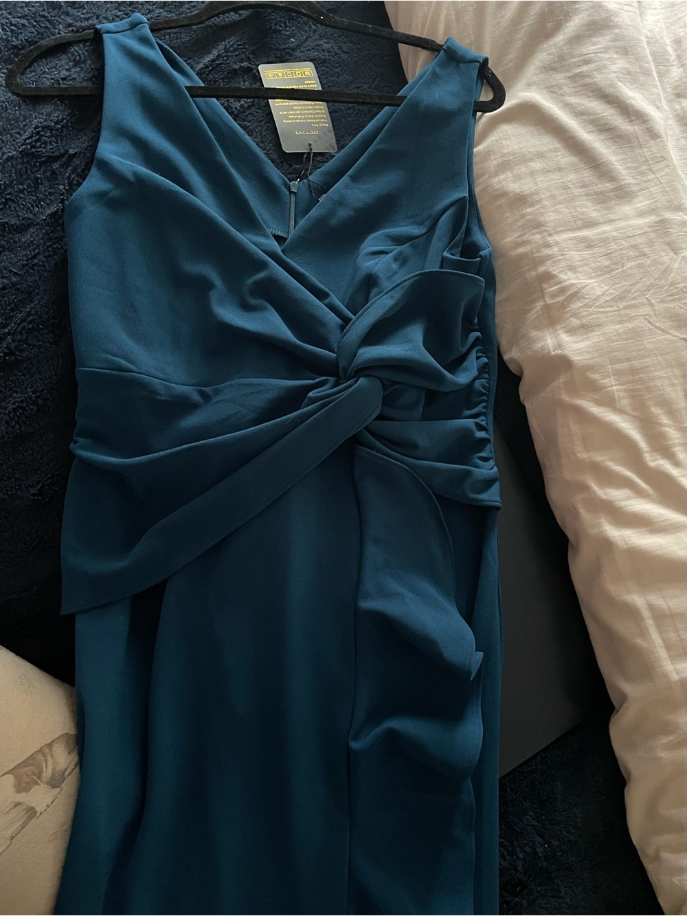 Elegant Teal Ruffle-Detail Women’s Dress